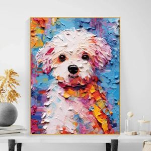 Numéro numérique peinture à l'huile animal de compagnie chien animal mignon chien peint à la main peinture suspendue