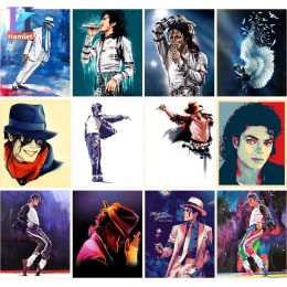 Numéro de bricolage de peinture par nombre Michael Jackson Kits peints à la main Dessin Figure Coloriage de peinture acrylique By Numbers Canvas Home Decor Art