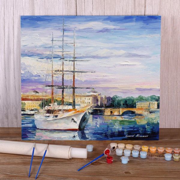 Número Dream Navy pintura por números conjunto de pinturas al óleo 40*50 pintura al óleo decoración del hogar adultos dibujo artesanal al por mayor