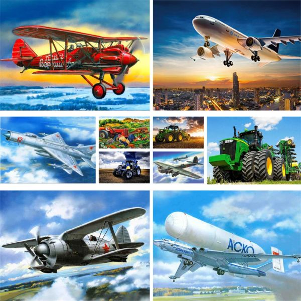 Numéro Fighter Plane Coloring By Numbers Painting Complete Kit Acryliques Paignes 40 * 50 Huile Peinture Home Decor Crafts for Adults