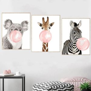 Numéro Gatyztory 3pc Cadre Diy Painting by Numbers Bulles Bubbles Animal Modern Wall Art Picture par Numbers for Home Decor DIY CADEAU