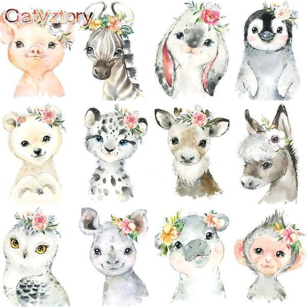 Numéro Gatyztory Frame DIY PEINTURE PAR NUMÉROS ANIMAUX FLORICE MUR ART PATURE PAR NUMÉROS ACRYIQUE COMBA