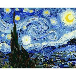 Número Gatyztory Van Gogh Pintura abstracta por números Sky Starry Diy pintura al aceite de color lienzo de color decoración del hogar regalo único
