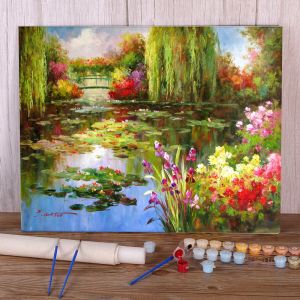 Nummer Landschap Bloem Diy Painting by Numbers Pakket Acrylverven 40*50 Boards By Cijfers Decoratieve schilderijen voor groothandel