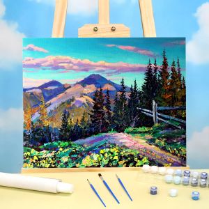 Numéro paysage peinture par numéros Kit peintures à l'huile paquet 50*70 toile peinture montagne photo mur Art pour salon décor à la maison