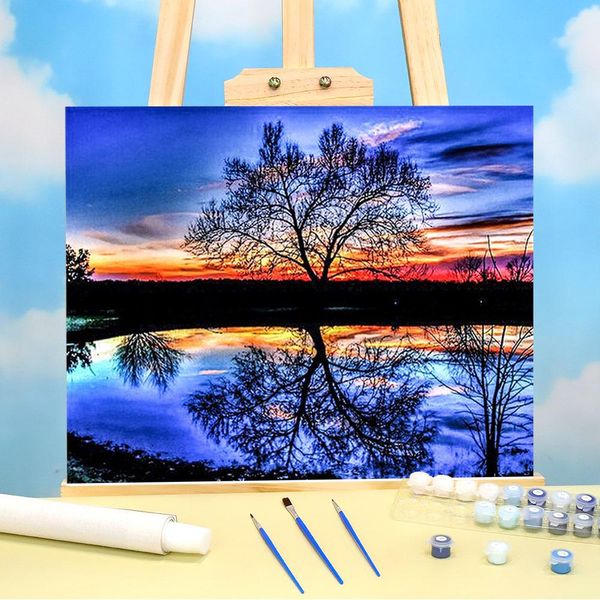 Numéro Paysage Sea Diy peinture par numéros Kit complet Kit Acryliques Paignes 40 * 50 Canvas Pictures Décoration murale Adults Dessin