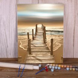 Numéro Paysage Sunset Paint Sea By Numbers Kit Complete Paignes d'huile 40 * 50 CHIGNES COMMICES PATOLE MUR LOFT POUR LES ENFANTS HANDONWORG