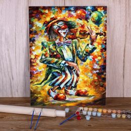 Numéro Beau Clown DIY Paint By Numbers Package Acryliques Paignes 40 * 50 Boches By Numbers Decoration Home For Kids Handdiwork