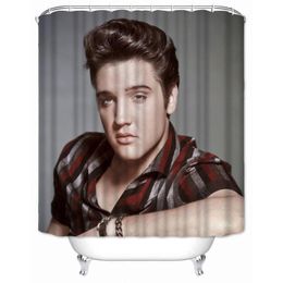 Numéro Musife Custom Eis Presley Curtain de douche imperméable Polyester Fabric Salle de bain avec crochets DIY DÉCOR HOME