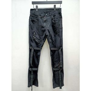 Nombre de pantalons High Street Slim Slim Heavy Industrie Multi Zipper Laver la mode homme avec un jean de haute qualité