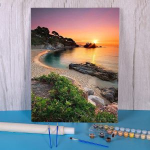 Numéro coucher de soleil plage peinture par numéros paquet peintures acryliques ensemble 50*70 toile peinture nouveau Design pour adultes dessin mur artisanat