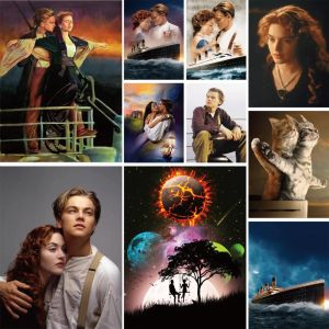 Number Titanic Movie Poster kleurplaten door nummers schilderkit acrylverven 40*50 boards by cijfers nieuw ontwerp voor kinderen handwerk