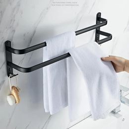 Numéro de serviette de serviette salle de bain 3 couches porte-serviette de douche punchfree barre de serviette de serviette murale de douche de rail de rail