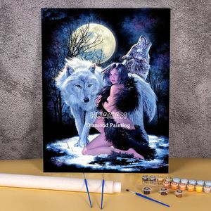 Numéro Wolf Animal Painting by Numbers Complete Kit Paignes d'huile 50 * 70 PEINTURE D'HUIL