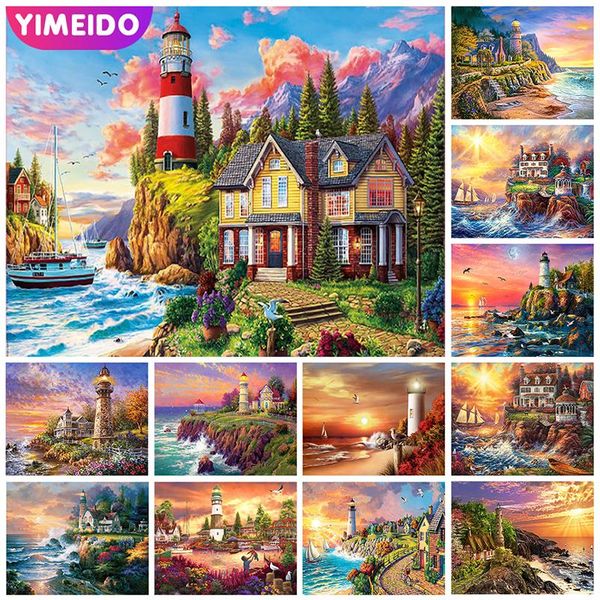 Numéro Yimeido DIY PEINTURE PAR NUMÉROS LIGHTHEE PEINTURE D'HUILE PAYSAGE À MAND