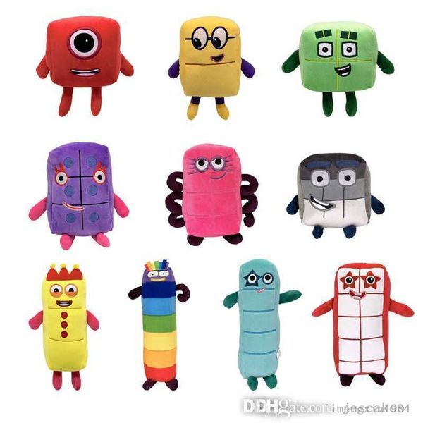 Numberblocks peluche poupée dessin animé éducatif Kawaii monstre doux jouets en peluche enfants cadeau jouet de noël en gros