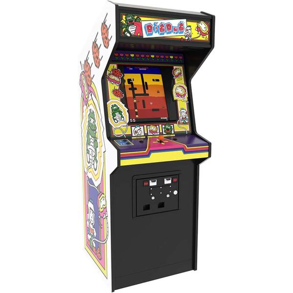 Numskull Dig Dug Collectors Edition Mini Arcade - Réplique en bois authentique avec ROM originale, batterie rechargeable et haut-parleurs 3W pour les amateurs rétro