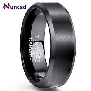 Nuncad US Taille 8MM Vendre Bague en carbure de tungstène Bijoux de fiançailles Bague Homme Classique Noir Mat Surface Acier 211217