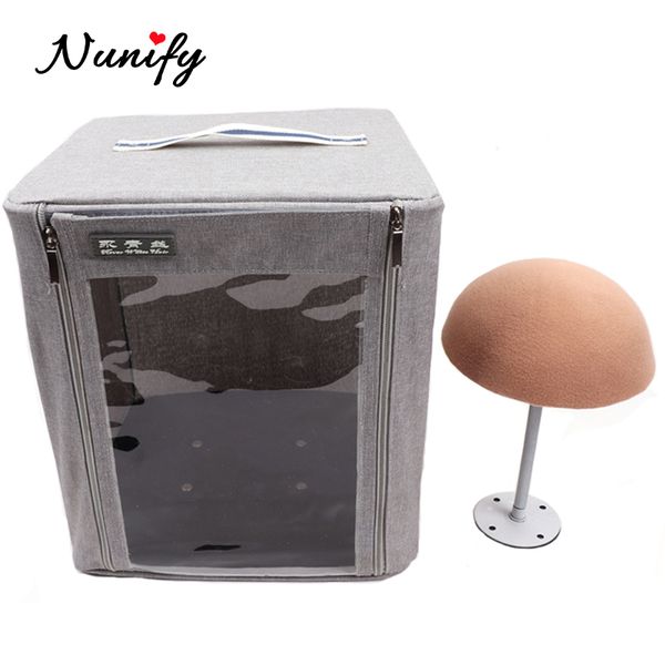 Nunify Anti Proof Wig Box avec une fenêtre de spectacle Tranparent demi-tête avec support pour la fermeture des perruques Frontal Wig Box