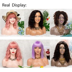 Cabezal de muñeca de Nunify For Wig Smile Face Mannequin Head Display Stand Manikin Head Diferente Cabeza de maniquí con hombros