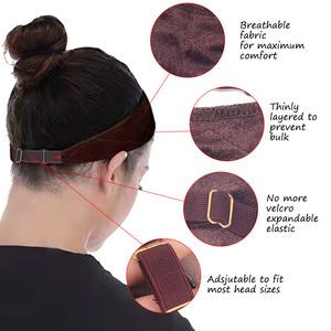 Nunify Nunif Flexible Velvet Wig Grip Scarf avec une bande de confort élastique réglable