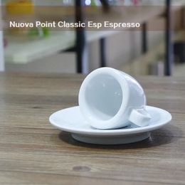 Nuova Point Classic ESP Espresso Cup en Saucer set professioneel competitief niveau Dikke Bone China koffiemokken en plaat set 240329