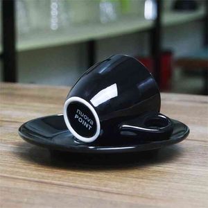 Nuova Point Nivel de competencia profesional Esp Espresso S Glass 9mm Thick Cafe Caffe Mug Coffee Cup Saucer Sets 210907