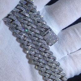 Nuoya Sterling Jewelry 10 mm VVS Moisanite Miami dans Sier Cuban Link Chain Collier pour femmes