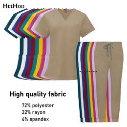 Infirmière uniforme femme hôpital médecin pour hommes sweatshirt pantalon infirmier unisex atelier uniformes de beauté spa vêtements de travail 240506