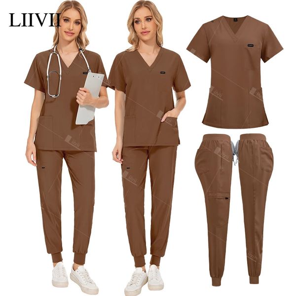 Infirmière uniformes femme gommages set beauty salon works works scamis clinics topjogger pantalon médecin infirmière