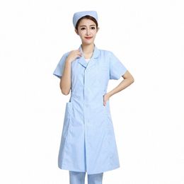 verpleegster Uniformen Medische kleding voor dames Laboratoriumjas Arts Werkoutfit Schoonheidsspecialistekostuum Dierenwinkel Overall met korte mouwen h0wW#