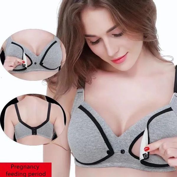 Soutien-gorge d'allaitement bouton avant ouverture sommeil rassembler sport maternité sous-vêtements pour femmes 240102