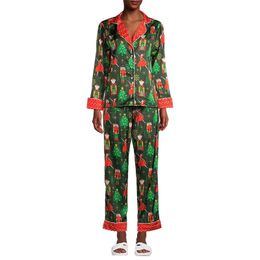 Pyjamas de casse-noix pour femmes vêtements esthétiques de Noël poitrines longues longues tops avec pantalon vêtements de pendaison de vêtements de salon 240407