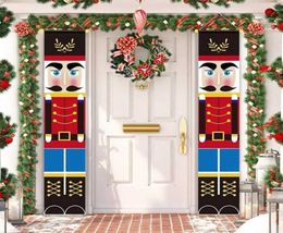 Casse-noisette soldat bannière décor de Noël pour la maison joyeuse porte ornement de Noël bonne année 2022 NAVIDAD 2110221452787