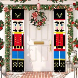 Notenkraker Soldaat Banner Kerst Decor Voor Thuis Vrolijk Kerstfeest Deur Decor Xmas Ornament Gelukkig Jaar Navidad 201027276o