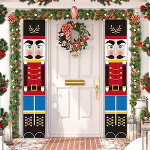 Casse-noisette soldat bannière décor de noël pour la maison joyeux porte noël ornement bonne année 2022 Navidad 211022244E