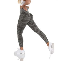 Nvg camouflage sans couture jambières d'exercices bout à bout pantalons de Yoga femmes Stretch Fiess tenues tenue de sport salle de sport en Nylon Fuchsia