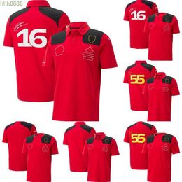 Nvql Polos pour hommes T-shirt de l'équipe de Formule 1 Nouveau T-shirt F1 Polos Motorsport Driver T-shirt rouge Maillot respirant à manches courtes personnalisable