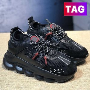 NW 2024 Italië Hoogwaardige Casual Shos Hight Vercace Chain Reaction Snakrs Black Rd Whit Pink Multi-Color Sud Luxury MNS WOMNS Fashion Dsignr Ace Lac-up 126