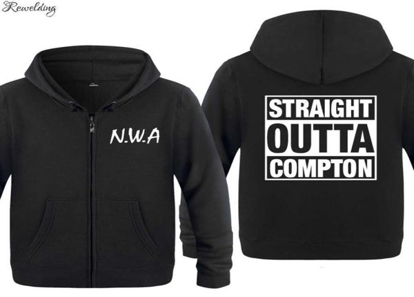 NWA Straight Outta Compton Hoodies Men Hip Hop Fleece Fleeve à manches longues Veste Zipper mante
