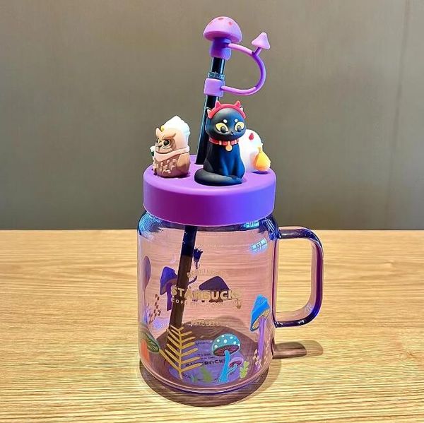 Nwe Starbucks Drinkware Halloween limité violet elfe petit monstre cadeau créatif donnant une tasse de paille en verre 525ml tasse à boire