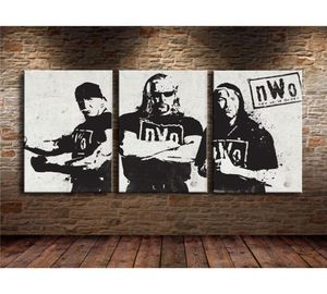 NWO lutte 3 pièces HD impression sur toile décor à la maison Art peinture sans cadre encadré 3230008