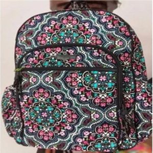 NWT Mochila escolar con dibujos de flores, mochila, bolsa de viaje, bolsa de lona 259b