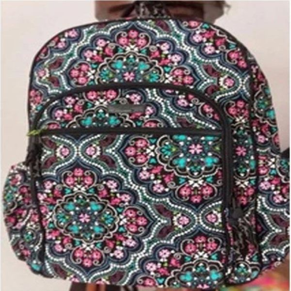 Mochila escolar NWT con dibujos de flores, bolsa de viaje, bolsa de lona 250E