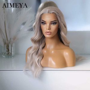 Nxy 26 Pouces Synthétique Avant de Lacet Perruques Pour Les Femmes Noires Synthétique Ondulée Perruque Préplumé Résistant À La Chaleur Fibre Cheveux Dentelle Perruque Cosplay 230524