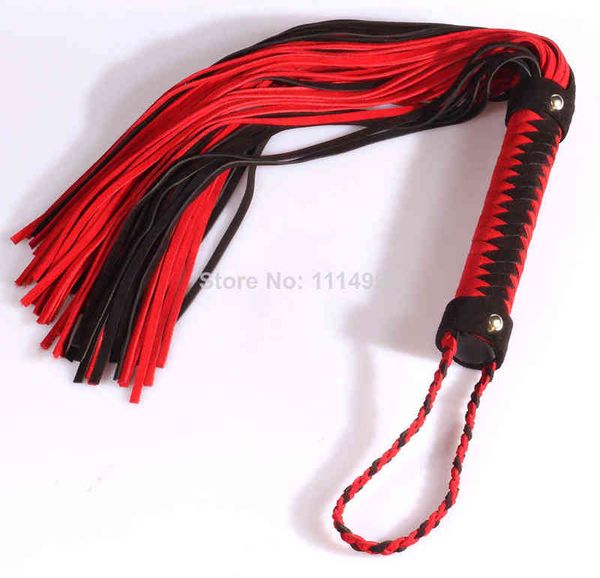 NXY Jouets pour adultes 2 en 1 fessée 60cm + 30cm flogger en cuir suédé, fouet de cheval d'arrimage fait à la main, flirter en cuir sexy lash Knout sex toys 1202