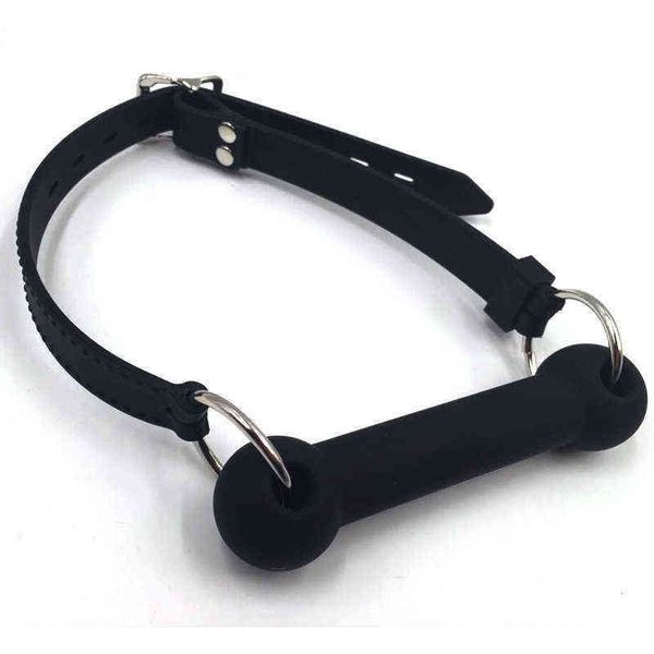 NXY juguetes para adultos BDSM Bondage silicona completa boca abierta Bit Gag Horse Roleplay Gags juguete sexual para pareja 1130