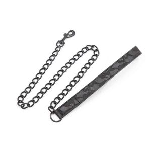 NXY Jouets pour adultes Collier de cou en dentelle noire Bondage Ensemble en cuir sexy Retenue avec laisse Fétiche Chien Esclave SM Reliure Flirt Jouets sexuels pour adultes BDSM 1130