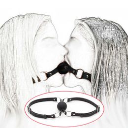 NXY Jouets pour adultes camaTech Cuir PU Sangle double usage Boule en silicone solide BDSM Bondage Contraintes Double conception Gags Oral Gag Toy 1201