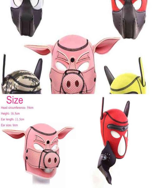 NXY jouets pour adultes chien tête de cochon capuche en caoutchouc esclave masque de bondage BDSM adultes jouets sexuels SM jeux de flirt chiot jouer s Pup5145939